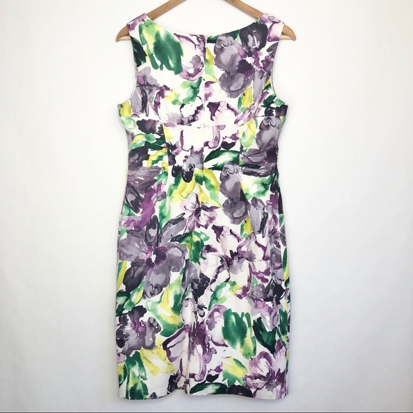 ❌SOLD❌Adrianna Papell Floral Sleeveless Sheath Dr - Picture 2 of 9
